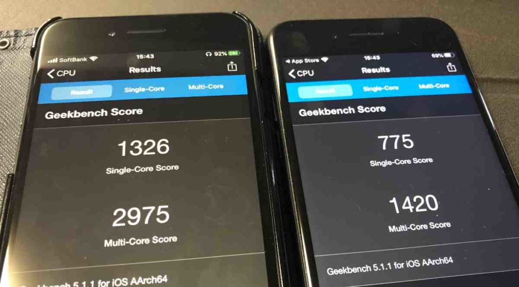 iPhone 7とiPhone SE（第2世代）の処理速度比較