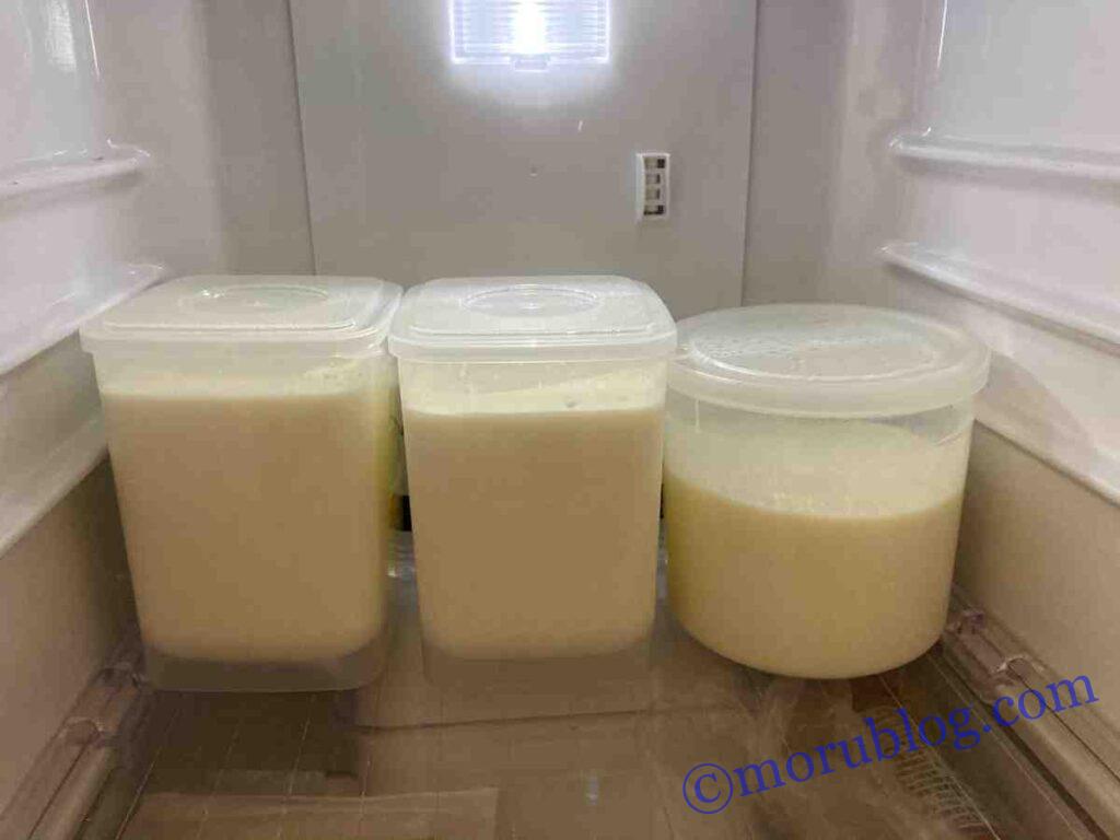 冷蔵庫には大量のカスピ海ヨーグルト